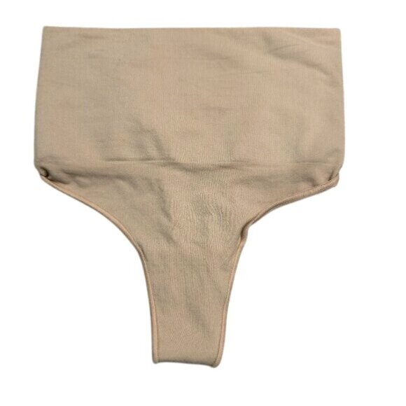 SKIMS L/XL Seamless Sculpt Mid Waist Thong Clay Beige Shapewear NWOT MSRP $34 - Picture 1 of 8